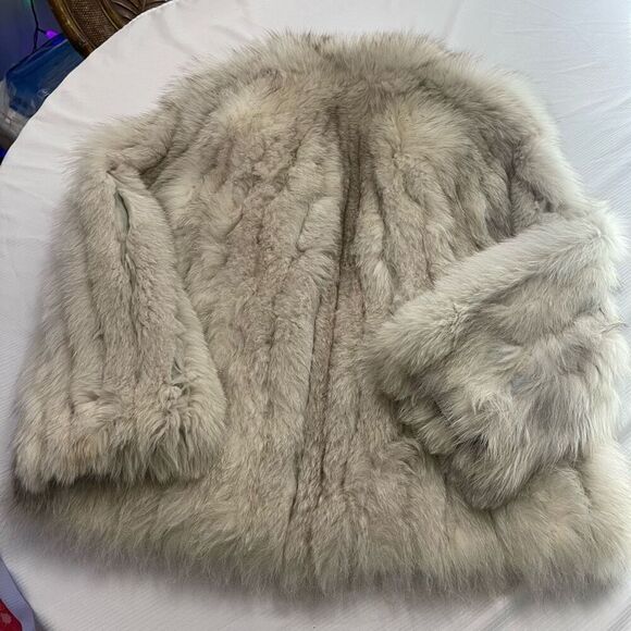 Mano Swartz Silver Fox Fur Coat Size Medium - Picture 11 of 12